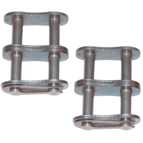 2x Maillon de jonction double attache rapide DIN 8187 Chaîne Hydraulique Entraînement Motoculture Tondeuse Tronçonneuse, 12,7 x 7,75mm