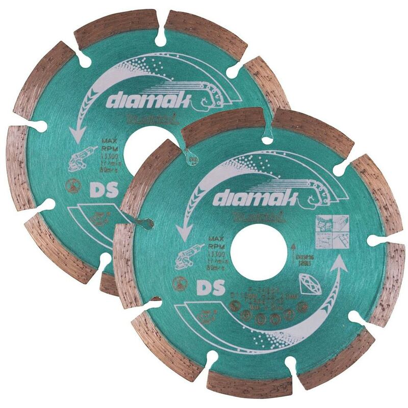 2x Makita D-61123 seg Diamond Cutting Disc 115mm Blade Concrete Stone Cutter