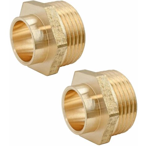 2x Manchon cuivre partie à souder mâle diamètre 14mm + filetage 12x17 raccord connecteur tuyau tube plomberie