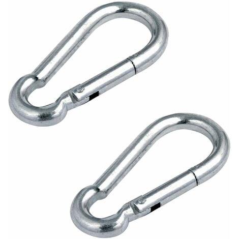 2x mousqueton acier diamètre 10mm x longueur 100mm Chaîne Attache Corde Sangle