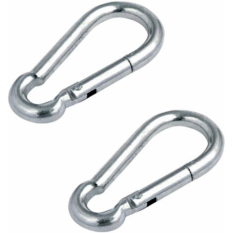 2x mousqueton acier diamètre 7mm x longueur 70mm