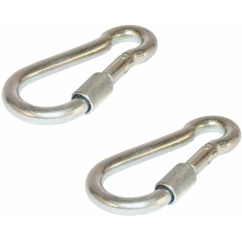 2x mousqueton verrouillable diamètre 12mm x longueur 120mm avec écrou de verrouillage Chaîne Attache Corde Sangle