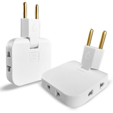 2x Multiprise Plate Derriere Meuble avec 3 Prises  Prise Plate avec Connexion Pivotante 180º  Prise Multiple 16A/250V  Multiprise Extra Plate  Multiprises