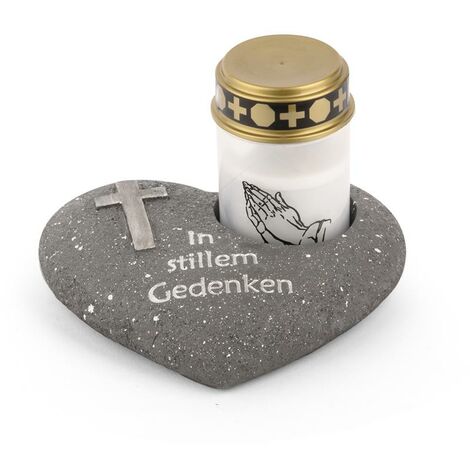 2x Novaliv Dekoobjekt 20280-128016-1x Grabschmuck Herz Anthrazit