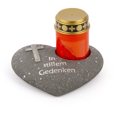 2x Novaliv Dekoobjekt 20280-128017-1x Grabschmuck Herz Anthrazit