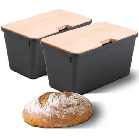 2x Novaliv Dose  Brotbox mit Holzdeckel