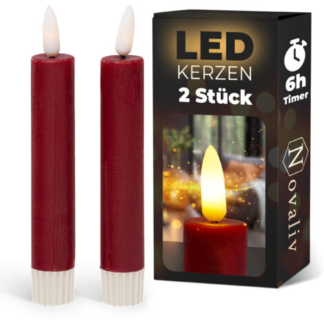 2x Novaliv LED Kerze  Echtwachskerzen