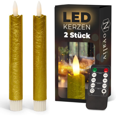 2x Novaliv LED-Kerze  Echtwachskerzen