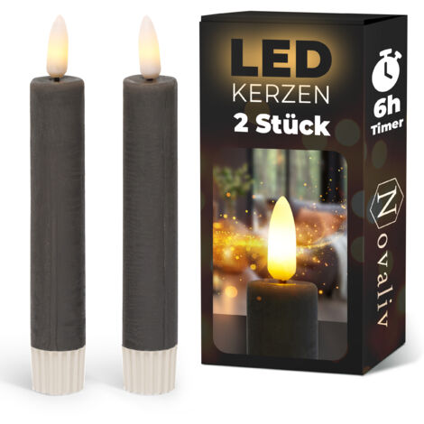 2x Novaliv LED Kerze  Echtwachskerzen
