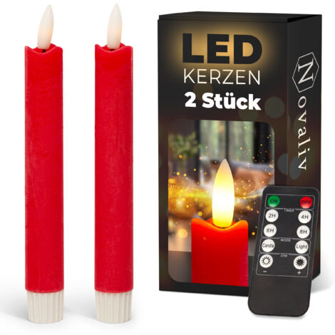 2x Novaliv LED Kerze  Echtwachskerzen