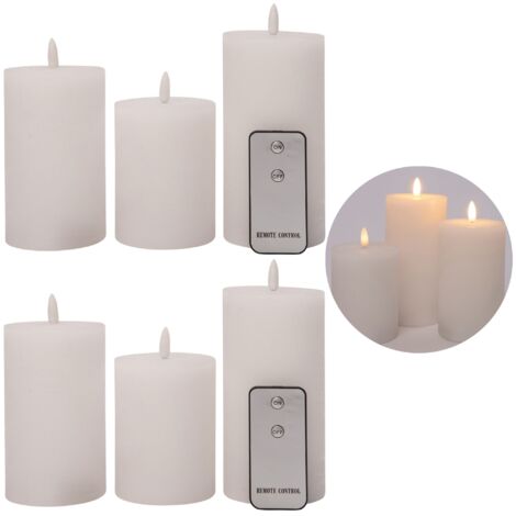 2x Novaliv LED-Kerze  Echtwachskerzen mit LED, mit Fernbedingung, mit Timerfunktion, ohne Batterien