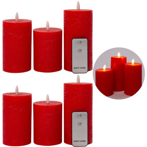 2x Novaliv LED-Kerze  Echtwachskerzen mit LED, mit Fernbedingung, mit Timerfunktion, ohne Batterien