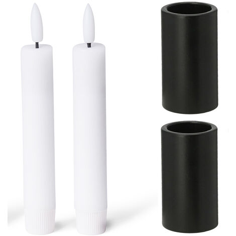 2x Novaliv Standkerzenhalter  Stabkerzenhalter 2 x 7cm Schwarz