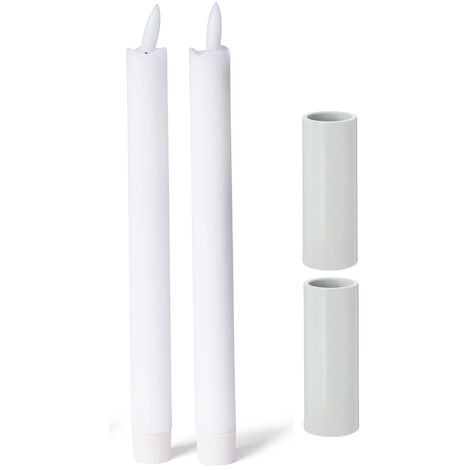 2x Novaliv Standkerzenhalter  Stabkerzenhalter 2 x 7cm Weiß