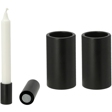 2x Novaliv Standkerzenhalter  Stabkerzenhalter 2x Schwarz