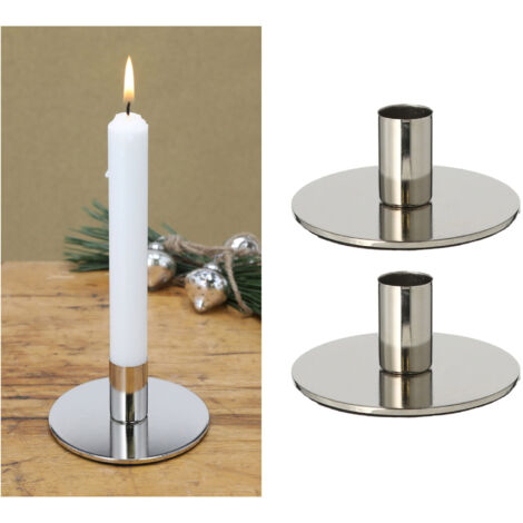 2x Novaliv Standkerzenhalter  Stabkerzenhalter Silber