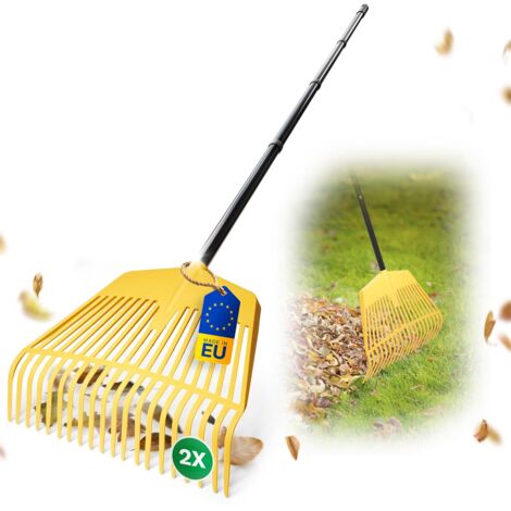 2x Novatool Gartenpflege-Sets  Laubrechen mit 4-tlg. Steckstiel
