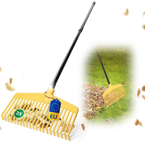 2x Novatool Gartenpflege-Sets  Laubrechen mit Teleskopstiel