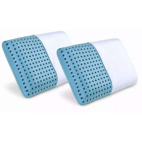 2x Oreiller Coussin mémoire rafraîchissant AquaGel - 40x70cm
