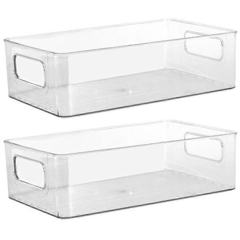 2x Organisateur de garde-manger, bac de rangement pour réfrigérateur, comptoirs de cuisine, placard