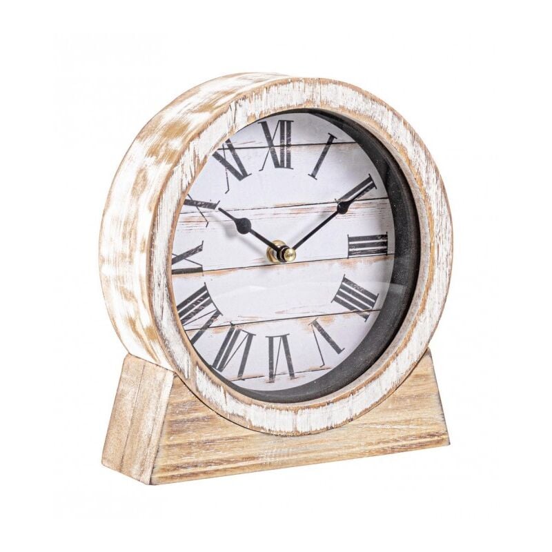 2x Orologio da tavolo in legno 20x6x22h