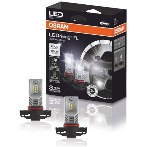 2X OSRAM PSX24W, FEUX LED ANTIBROUILLARD, 2604CW, 12V, 6,7W PG20-7