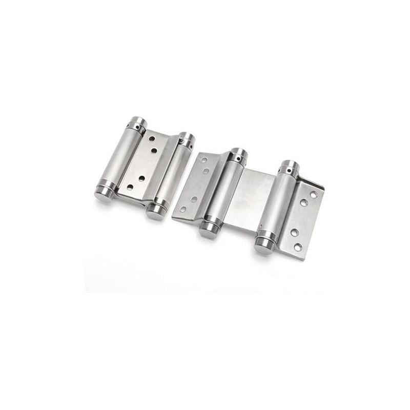 Tigrezy - 2x paire charnière paumelle portes va-et-vient ressort double action acier inoxydable saloon western, 75 mm (Charge Jusqu'à 15kg)