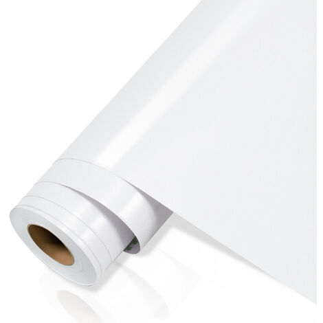 HENGDA 2x papel adhesivo para muebles 61cm x500 cm papel pintado autoadhesivo lámina impermeable para encimeras de cocina baño-blanco