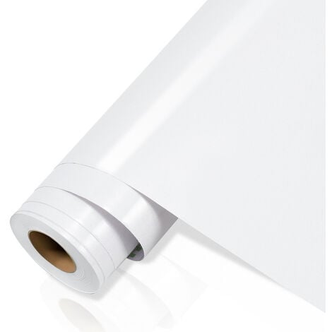 Papel adhesivo Película adhesiva decorativa para muebles PVC Papel pintado  autoadhesivo impermeable brillante Mármol blanco 500x61 cm