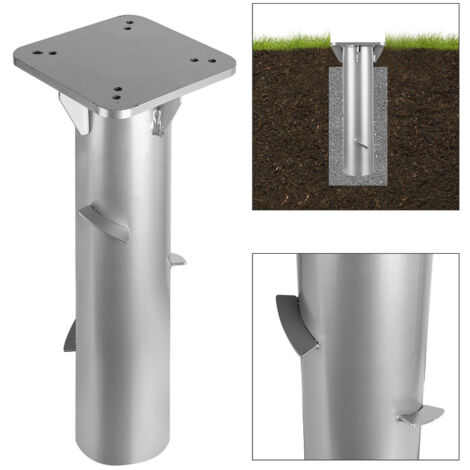 2x Parasole base balcone ringhiera universale piastra pavimento argento metallo inox