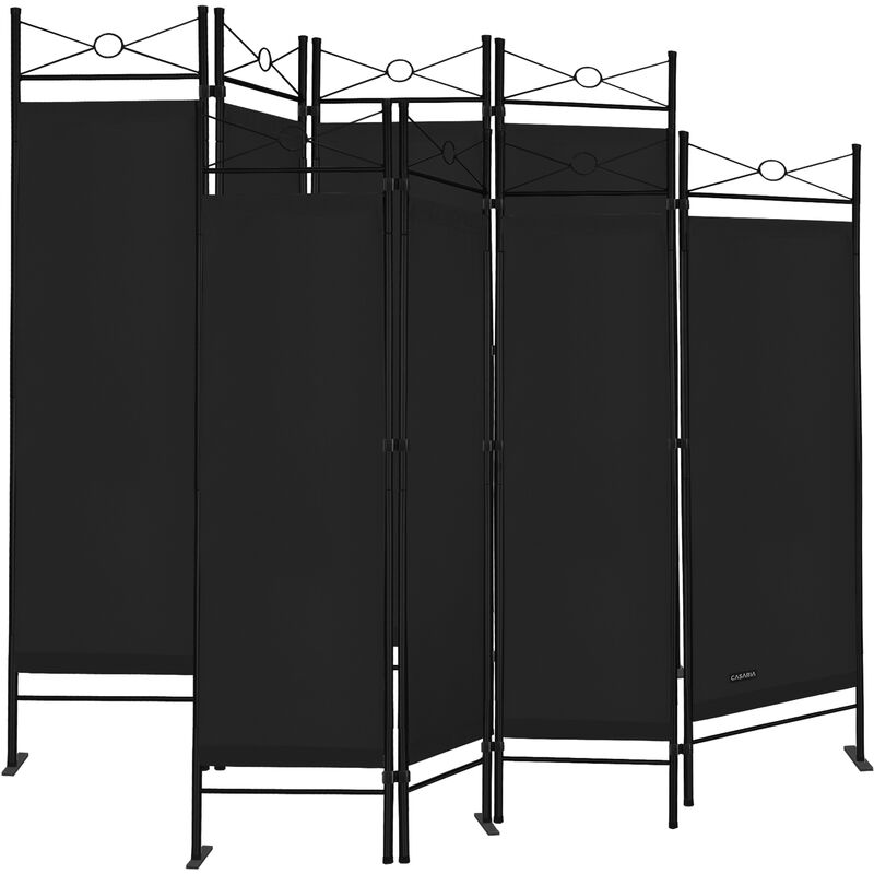 2x Paravent Room Divider Screen Black 4 Pieces Privacy Seperator Wall Partition