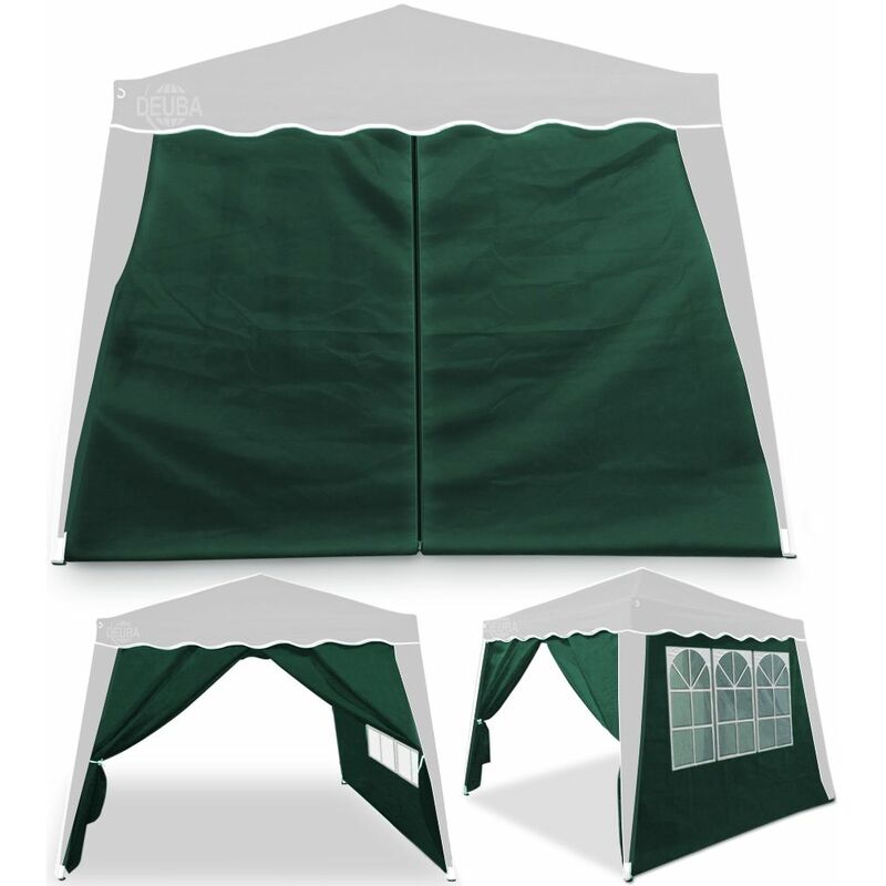Deuba 2x Parois latérales pour tonnelle pavillon avec fenêtre Matériau hydrofuge - Couleur au choix Vert