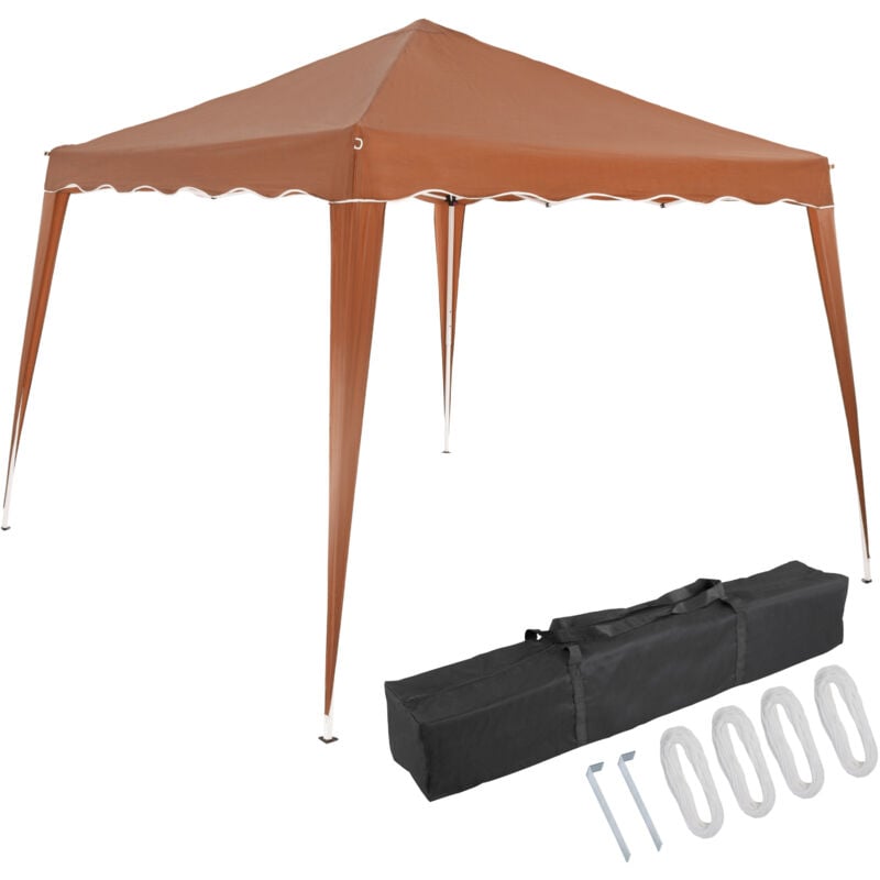 Deuba - Tonnelle Capri 3x3 m pliable Tente de réception Jardin terrasse extérieur Brun clair
