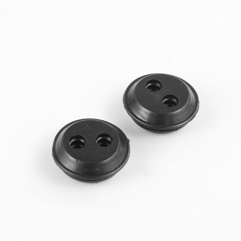 2x Passe cloison pour durite universel passage Ø5mm en caoutchouc noir Durite Gaine Câble Tuyau Tondeuse Débroussailleuse Bouchon Carburant, Ø26,5mm 2 trous