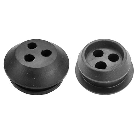 2x Passe cloison universel pour durite passage Ø5mm en caoutchouc noir Gaine Câble Tuyau Flexible Tondeuse Tracteur Débroussailleuse Bouchon Carburant, Ø20mm 3 trous