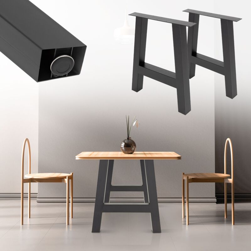 

2x Patas de mesa en forma de A soportes auxiliares de encimera 70x72cm antracita