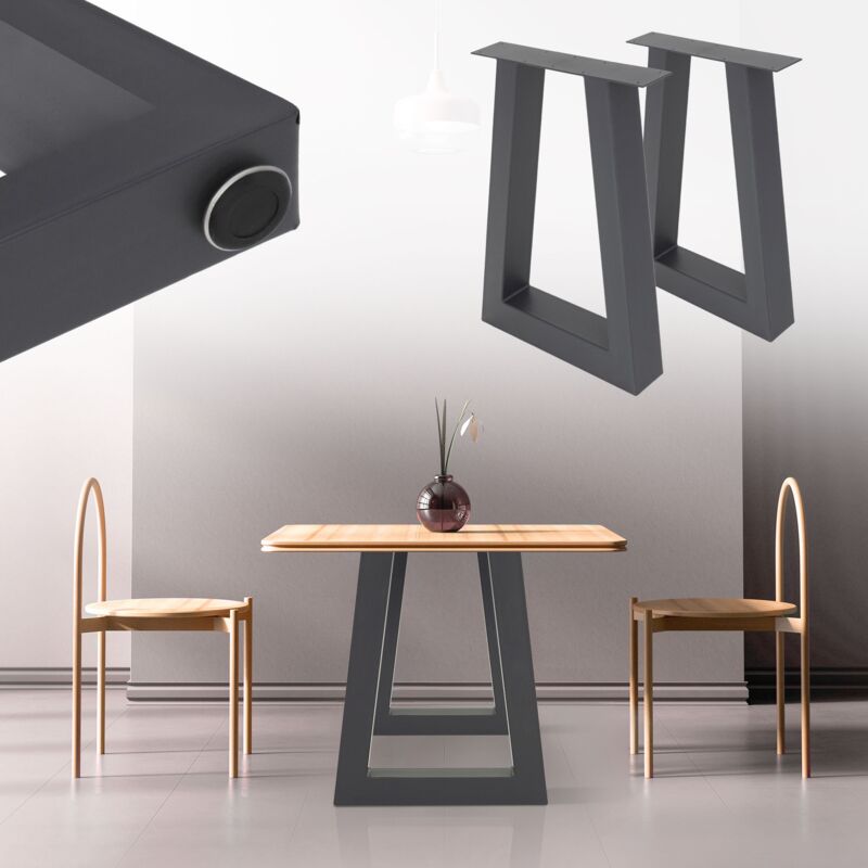 

2x Patas de mesa forma trapezoidal soportes auxiliares de encimera 60x73 cm