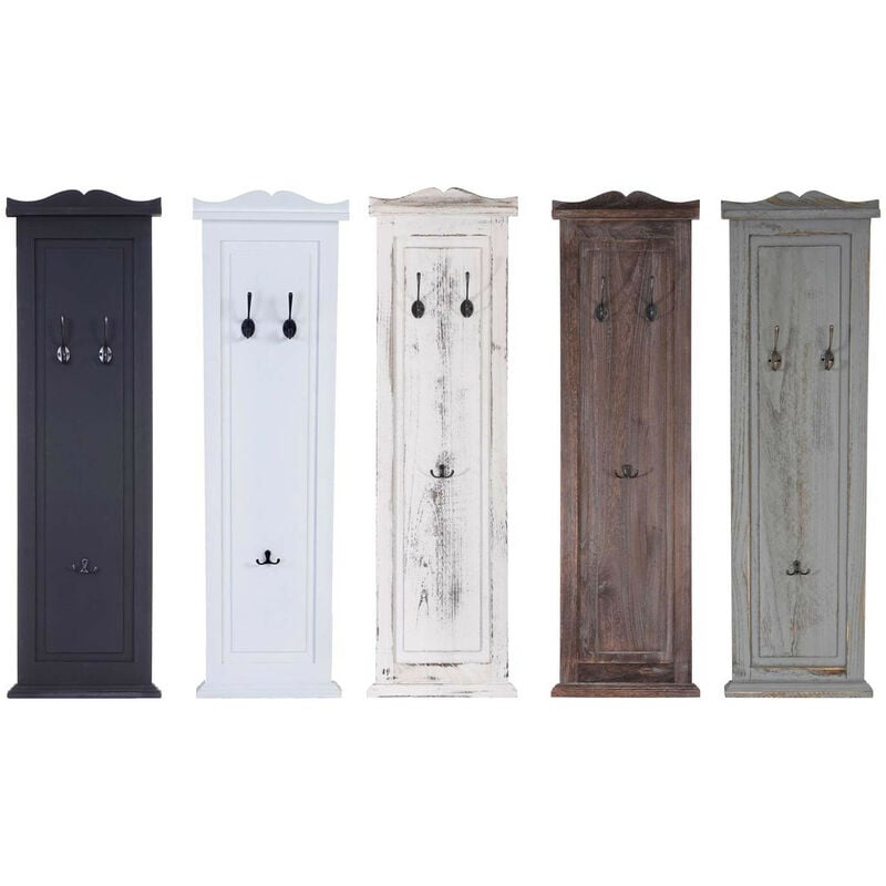 Mendler - 2x patère, portemanteau, vestiaire ouvert, 28x3,5x109cm, shabby, vintage, blanc