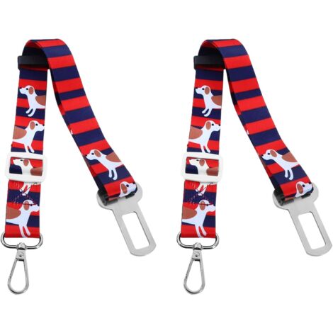 2X Pet Puppy Seat Animal Dot Pattern Lead Leash Dog Harness Seat Belt Vehicle Striped Dog Supplies