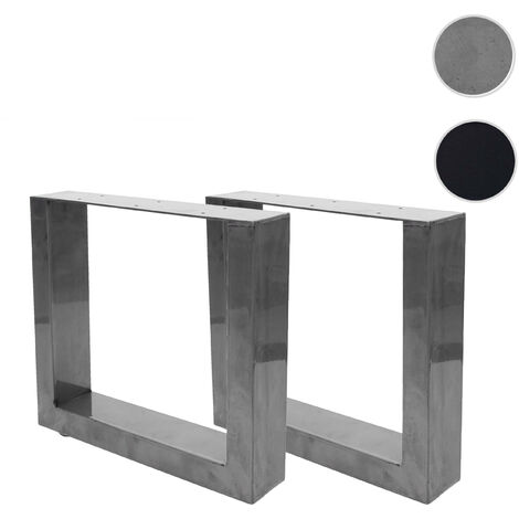 2x pied de table HWC-H33, pour table basse, banc, cadre de table, industriel 37x40cm - noir