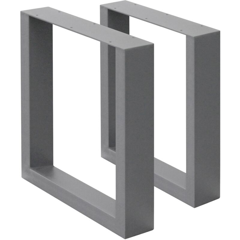 Ecd Germany - Set 2 Pieds de Table - 30 x 43 cm - Rectangulaire - Gris - en Acier Revêtu de Poudre - Pied de Meuble Banc - Support Profil Carré