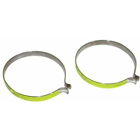 2x pince pantalon métal chromé avec bande réflechissante serre pantalon vélo attache protection réflecteur