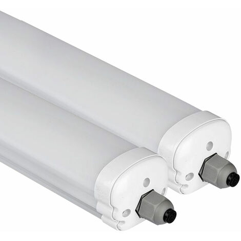2x Plafonniers LED pour pièces humides, éclairage de cave, atelier, garage, blanc froid, 4320lm, 36 watts