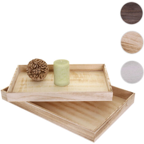 2x plateau de service T285, style shabby, brun nature