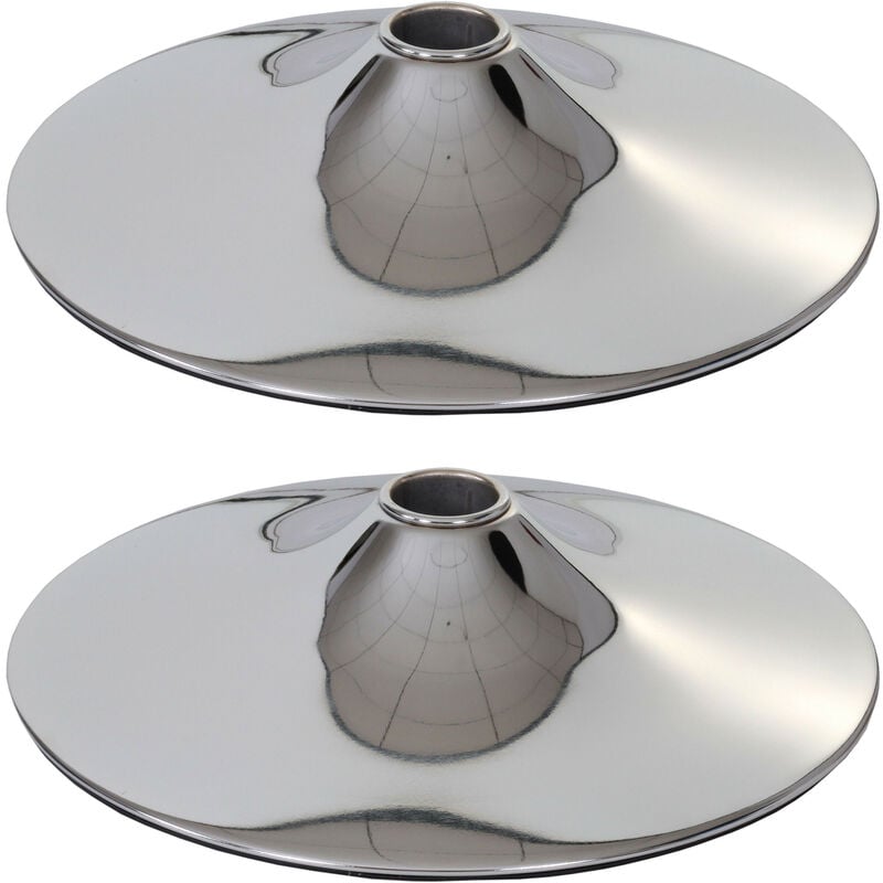 Mendler - 2x plateau de sol pour tabouret de bar / chaise pivotante / chaise de salle à manger, chrome - ø 38,5cm