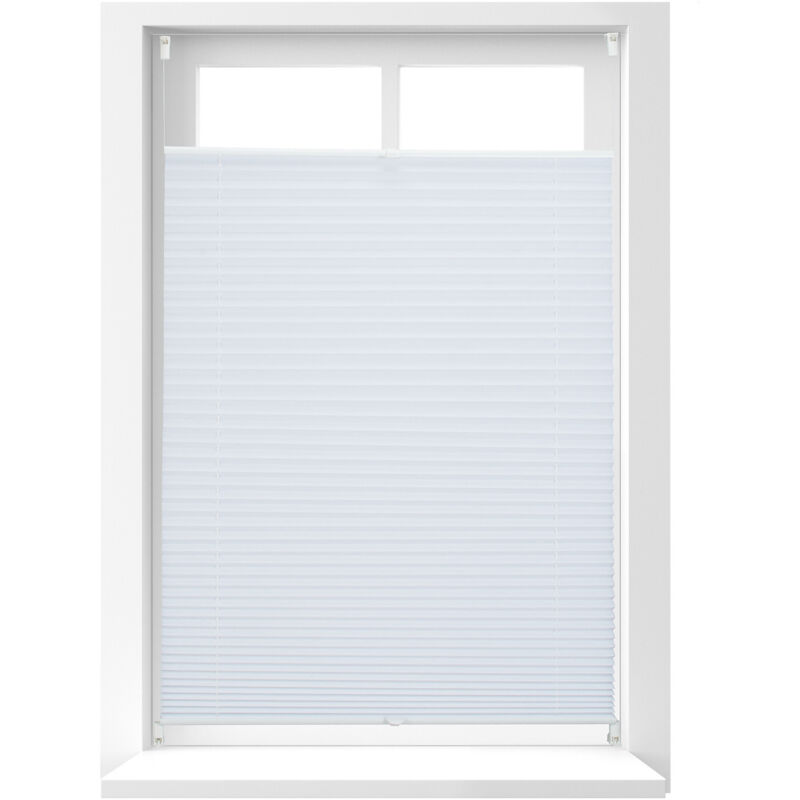 Relaxdays 4 X Plissee Rollo Ohne Bohren, Klemmfix Zum Kleben, Faltrollo Lichtdurchlässig, Faltstore Weiß, Bxh, 80 X 130 Cm