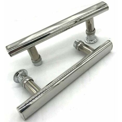 2x Poignée de porte de douche Chromé entraxe 145 mm