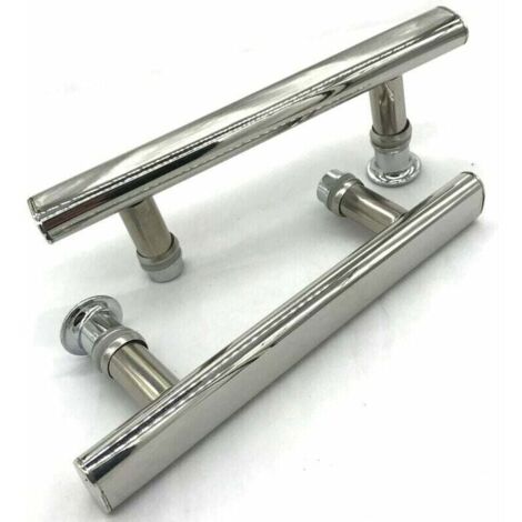 2x Poignée de porte de douche Chromé entraxe 145 mm