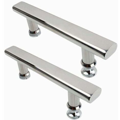 2x Poignée Porte de Douche en Acier Inoxydable Chromé 145mm Poignée de Porte pour Salle de Bain Cuisine - Transparent