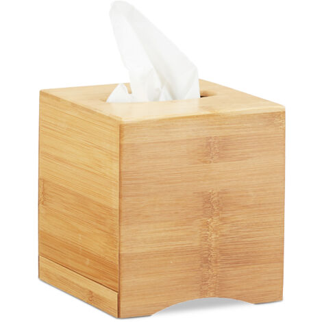 Scatola per fazzoletti di marmo in beige, 13 x 13 x 14 cm | Travertino